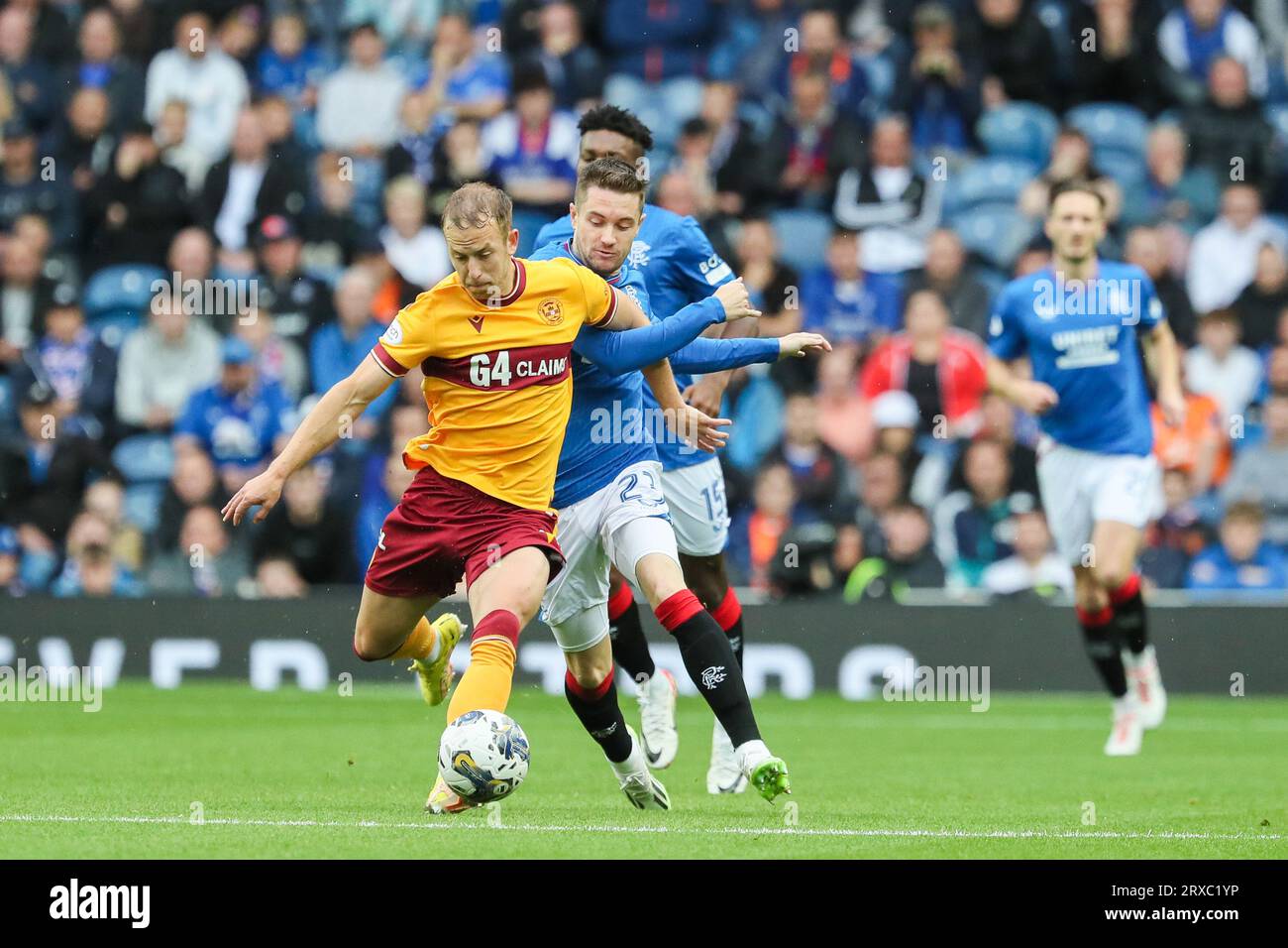 Glasgow, UK. 24th Sep, 2023. Rangers played Motherwell at Ibrox stadium