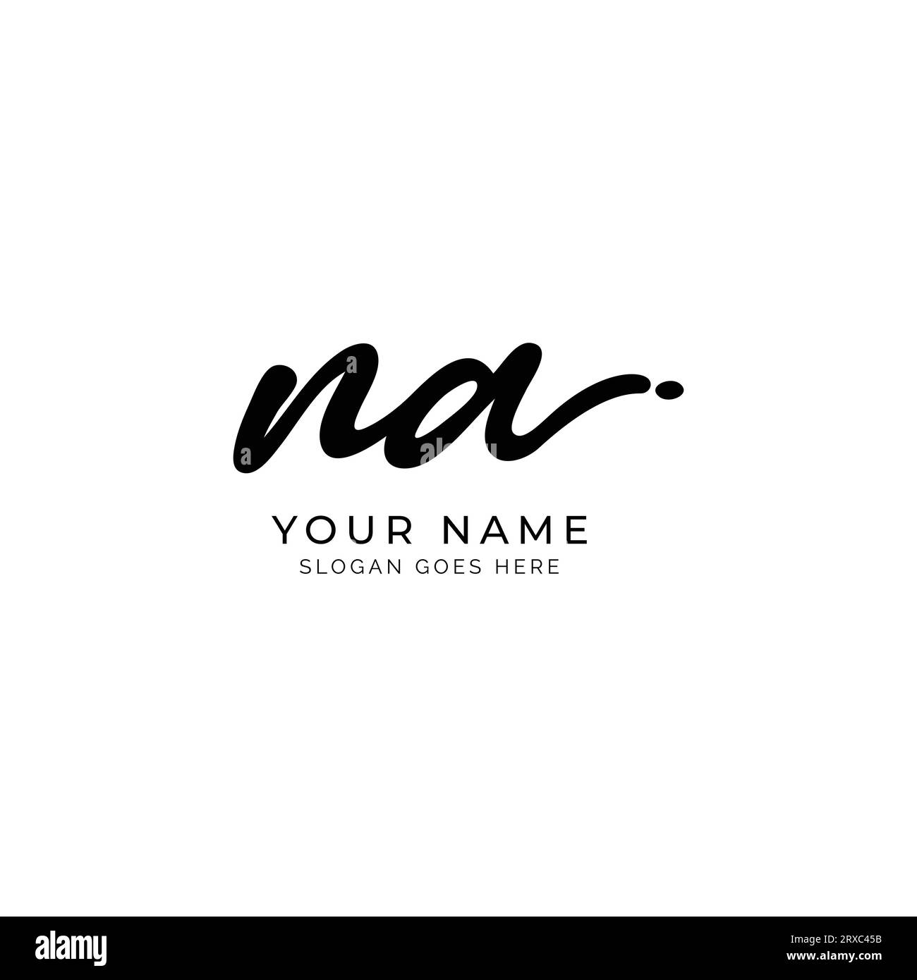 N, A, NA Initial letter handwritten and signature vector image logo Stock Vector