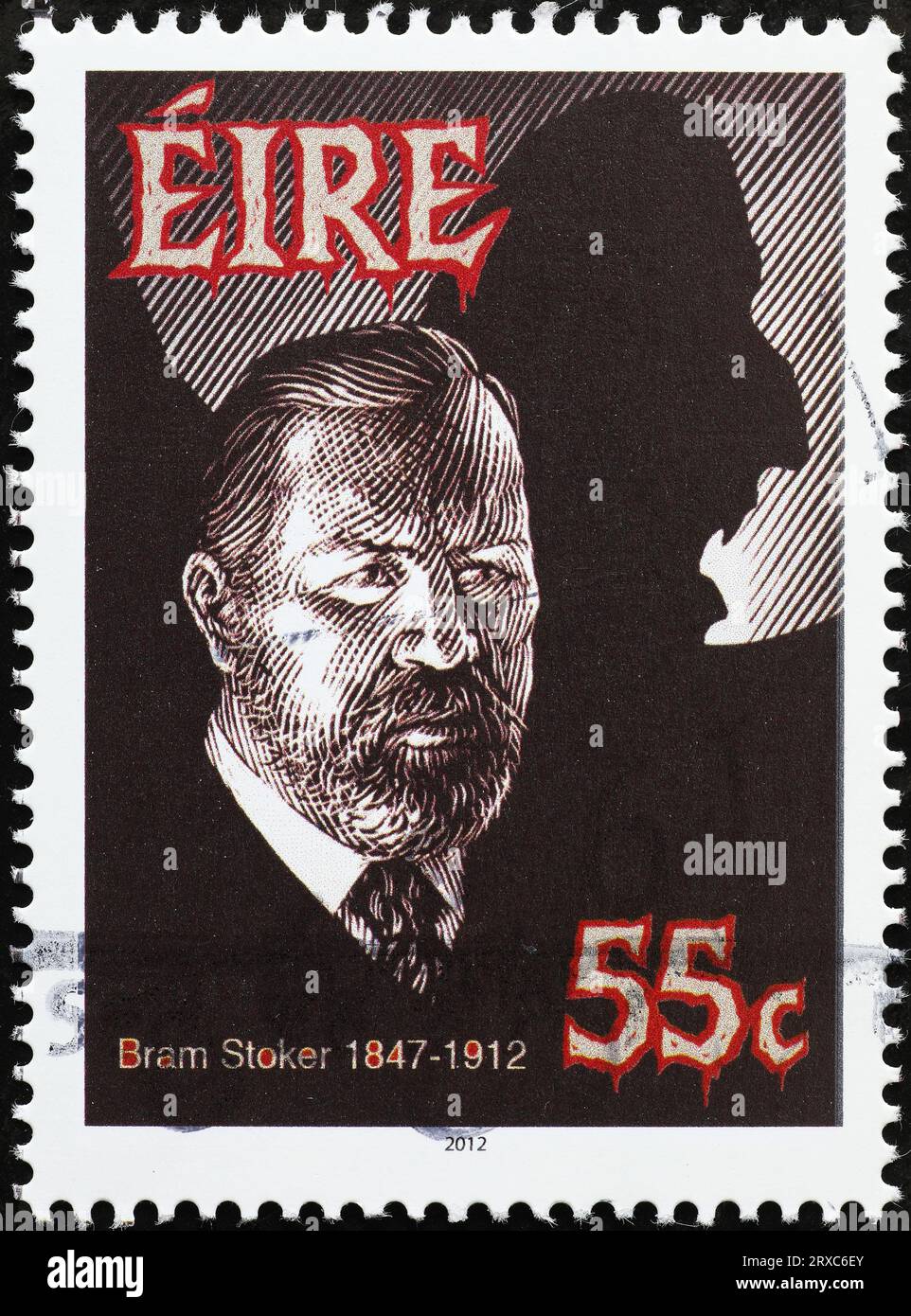 Bram Stoker, crestor of Dracula, on irish stamp Stock Photo
