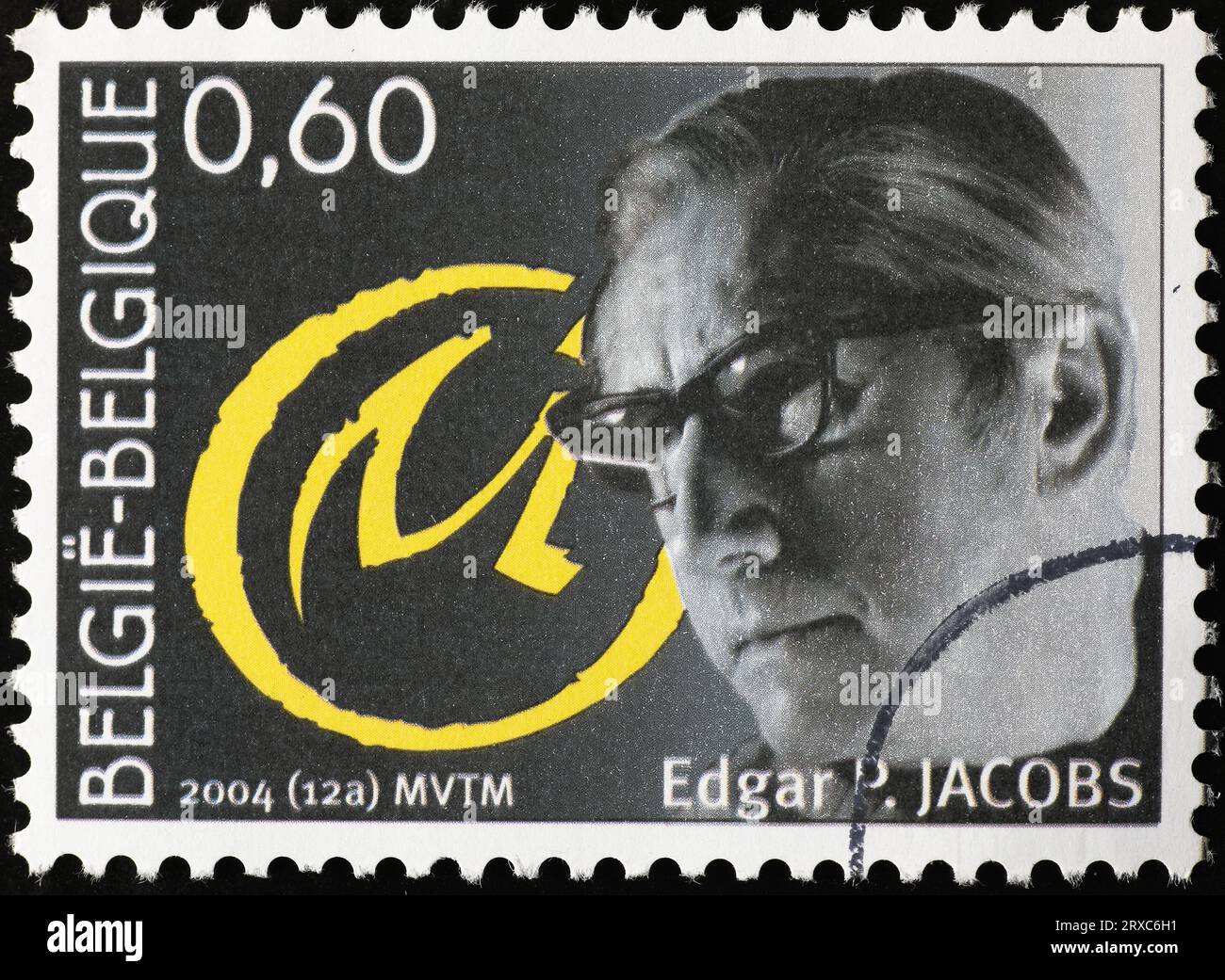 Comic book creator Edgar P.Jacobs on belgian stamp Stock Photo