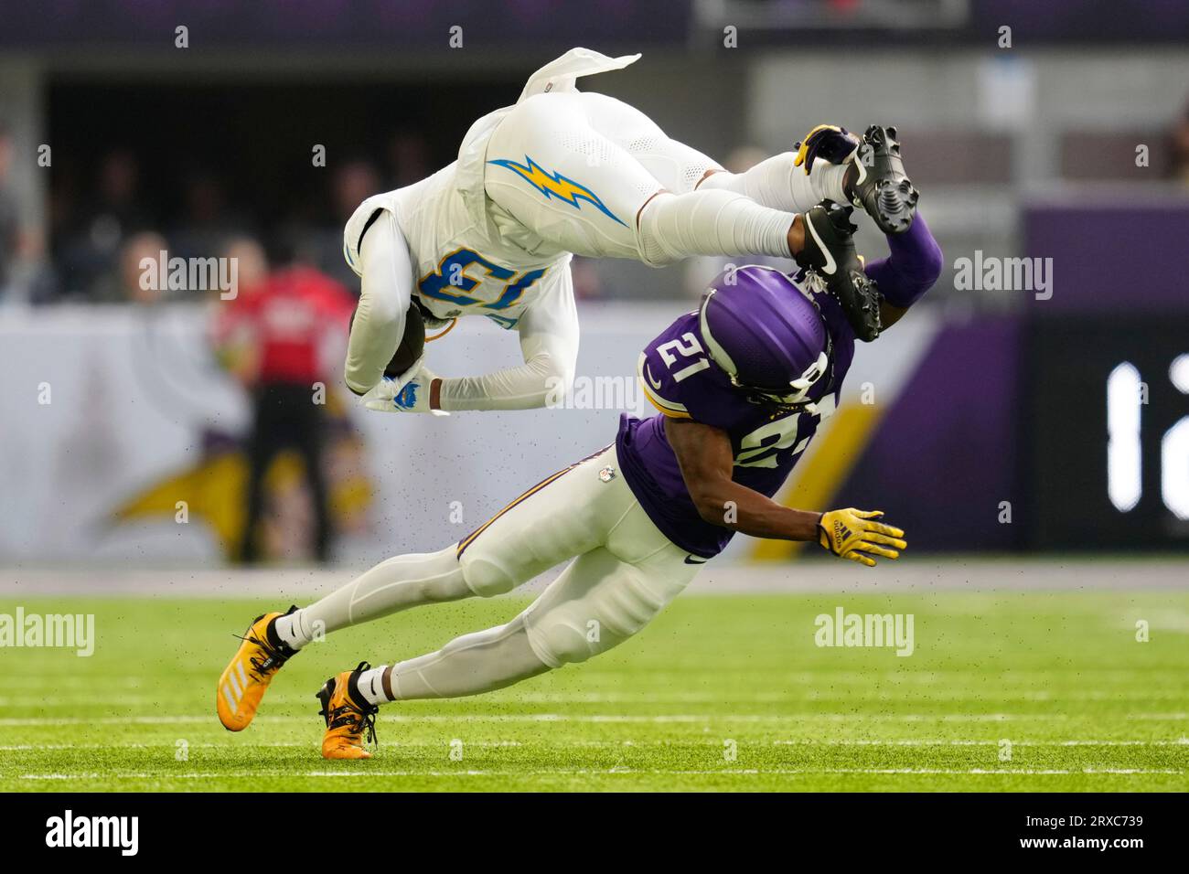 Los Angeles Chargers Wide Receiver Keenan Allen (13) Is Tackled By ...