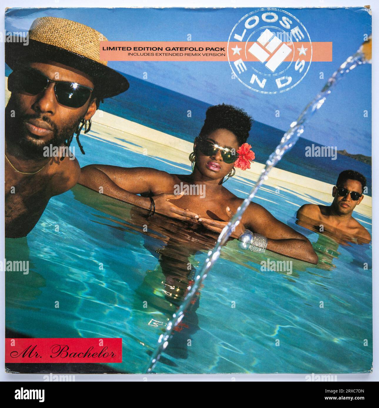 Picture cover of the 12 inch single version of Mr Bachelor by Loose Ends, which was released in 1988 Stock Photo