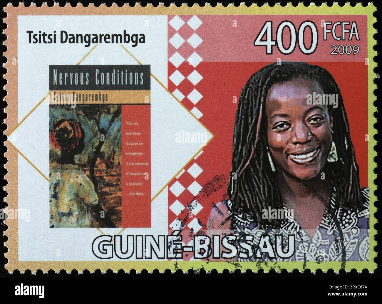 Zimbabwean novelist Tsitsi Dangarembga on postage stamp Stock Photo