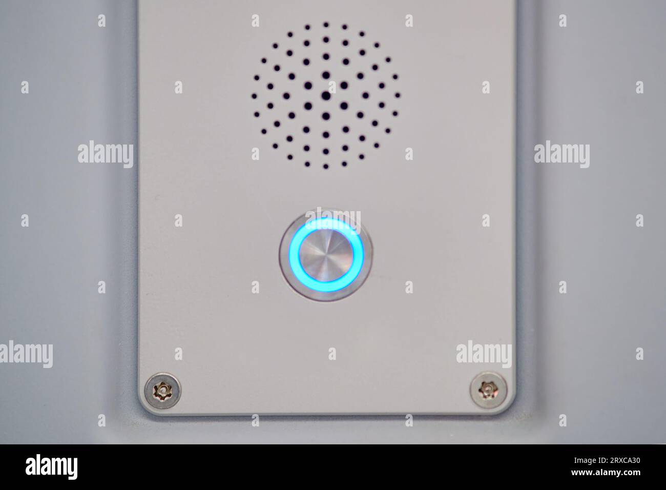 Train control panel with emergency call button Stock Photo - Alamy