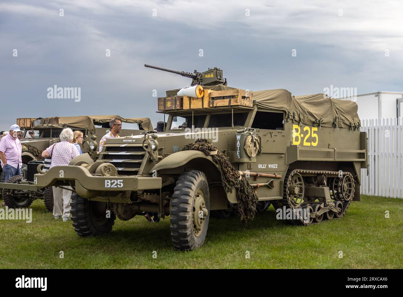 Prestone 43 M5 half-track armored personnel carrier, on display at the Bicester Flywheel held at the Bicester Heritage Centre on the 17th June 2023. Stock Photo