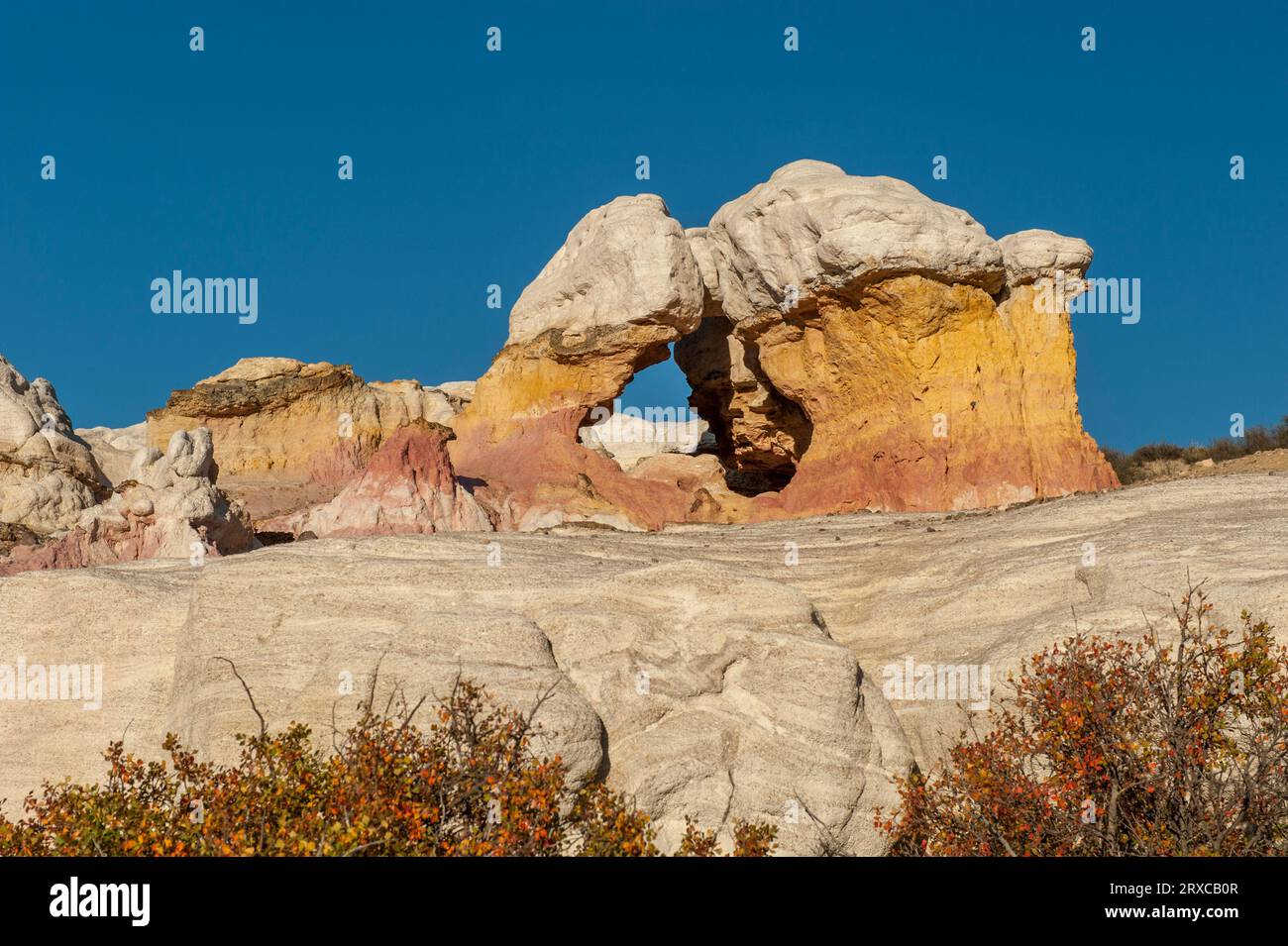 Hoodoos at the Paint Mines Interpretive Park, near Calhan, Colorado, that appear to be kissing Stock Photo