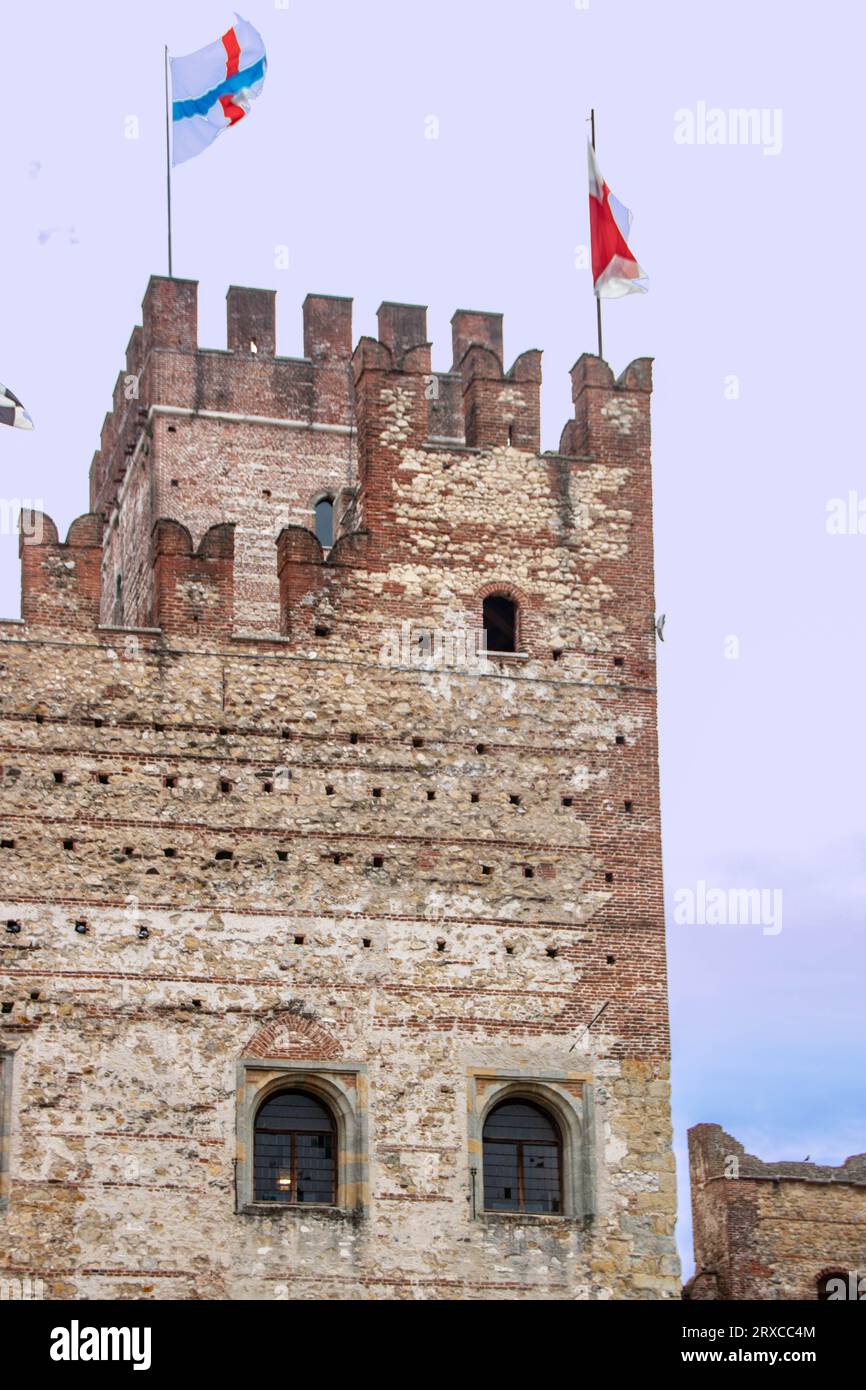 the medieval toer of  lower castle of Marostica, Veneto, Italy Stock Photo