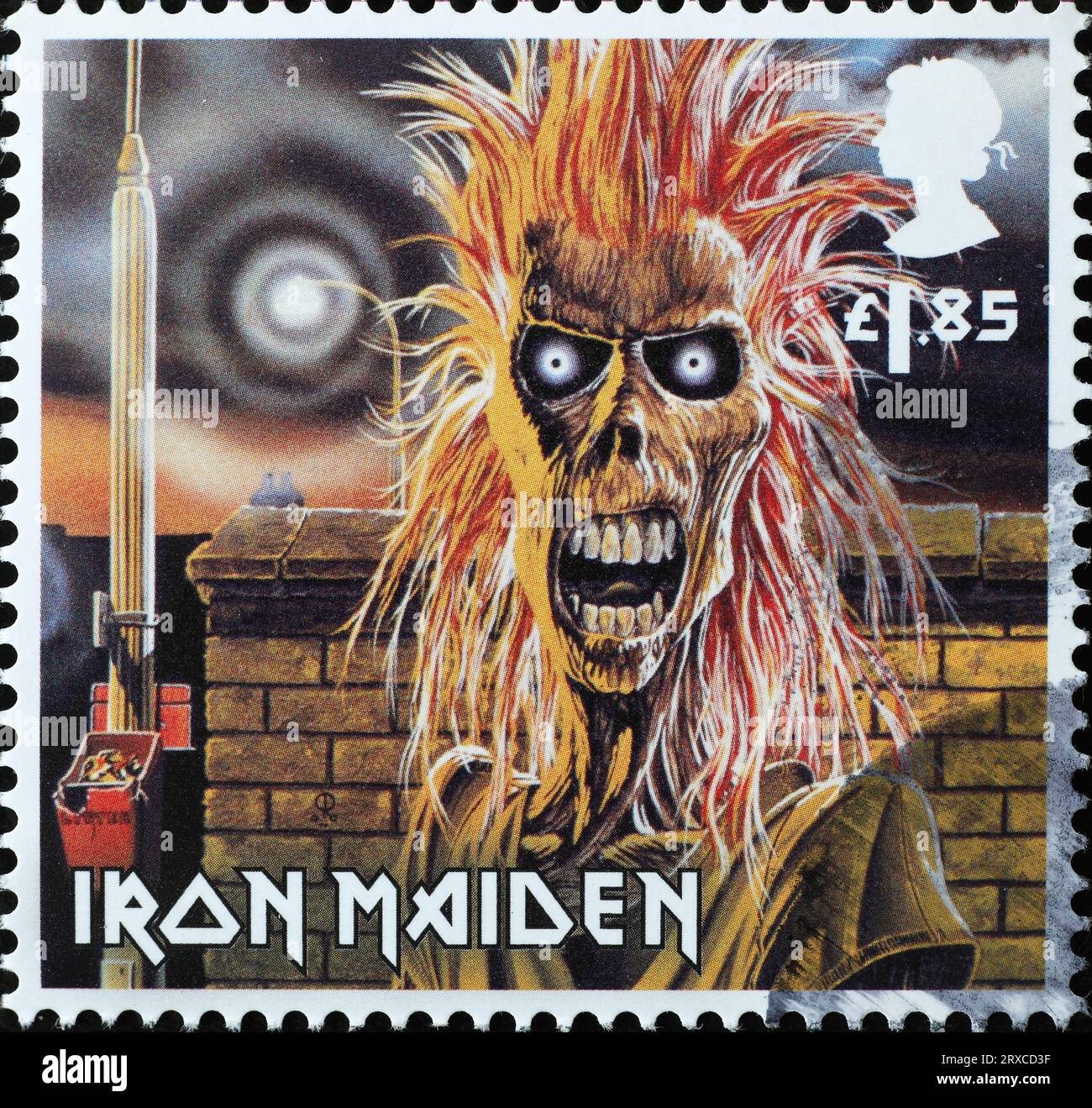 Album Iron Maiden on british postage stamp Stock Photo