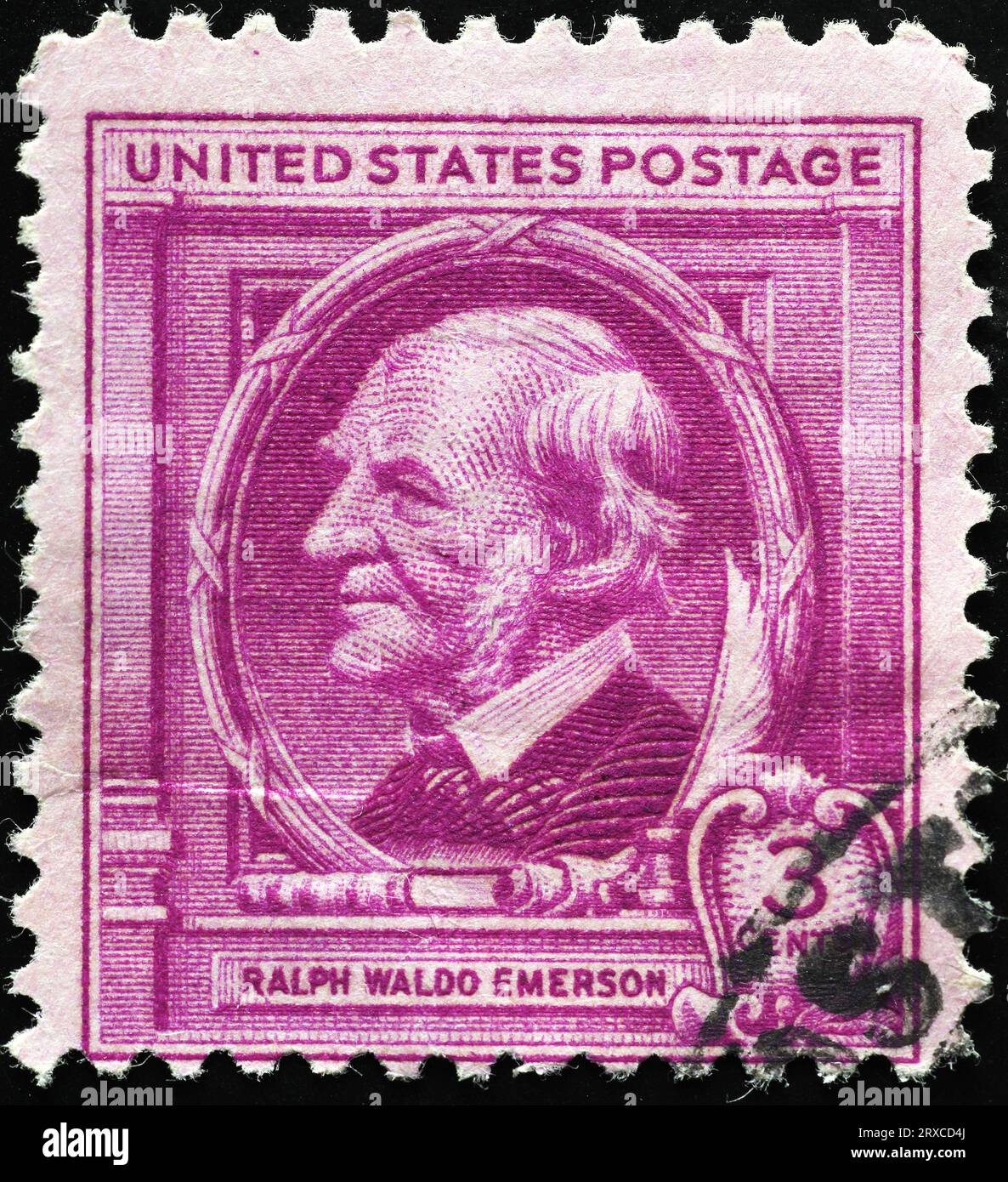 American philosopher Ralph Waldo Emerson on vintage stamp Stock Photo