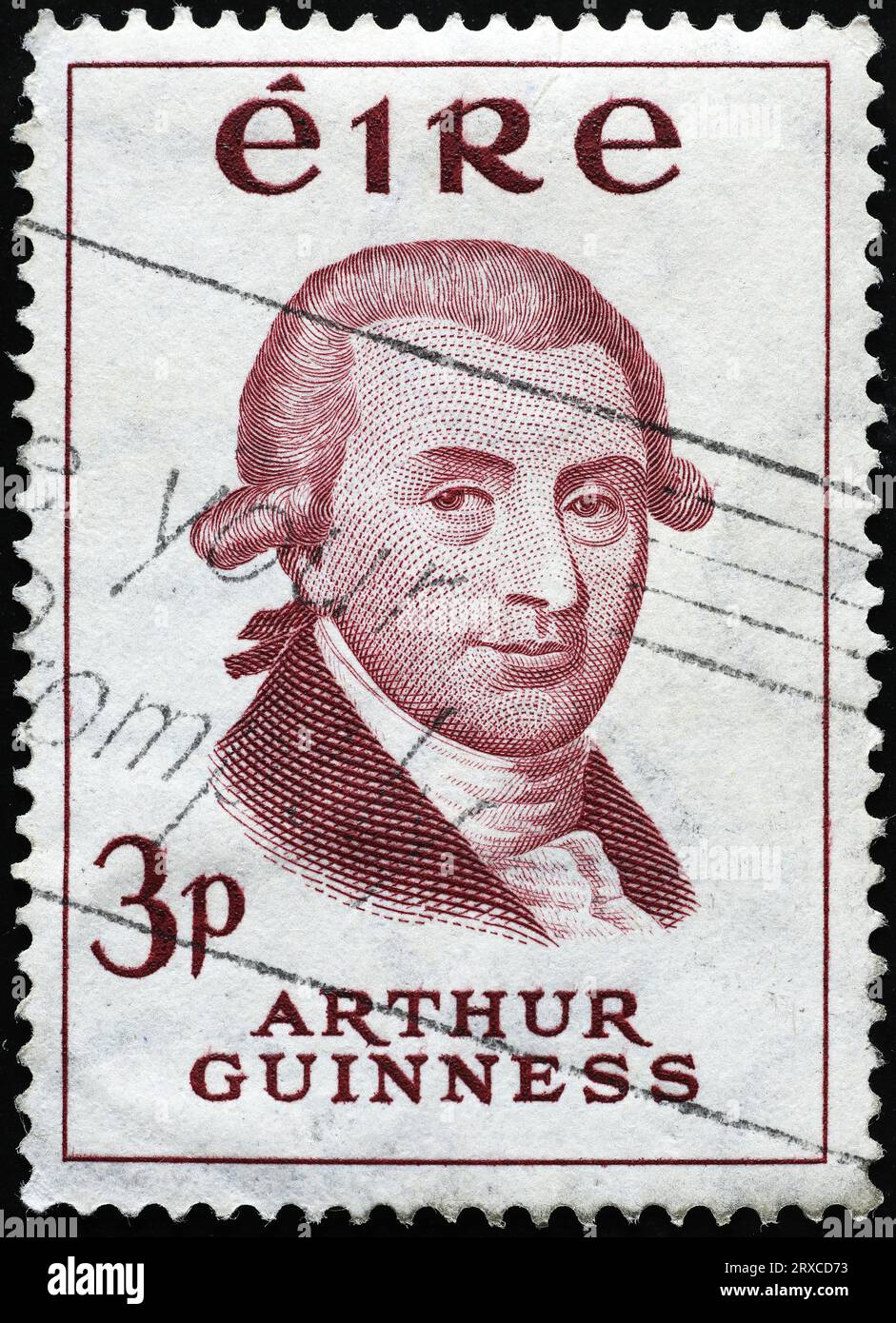 Arthur Guinness Portrait On Irish Postage Stamp Stock Photo - Alamy