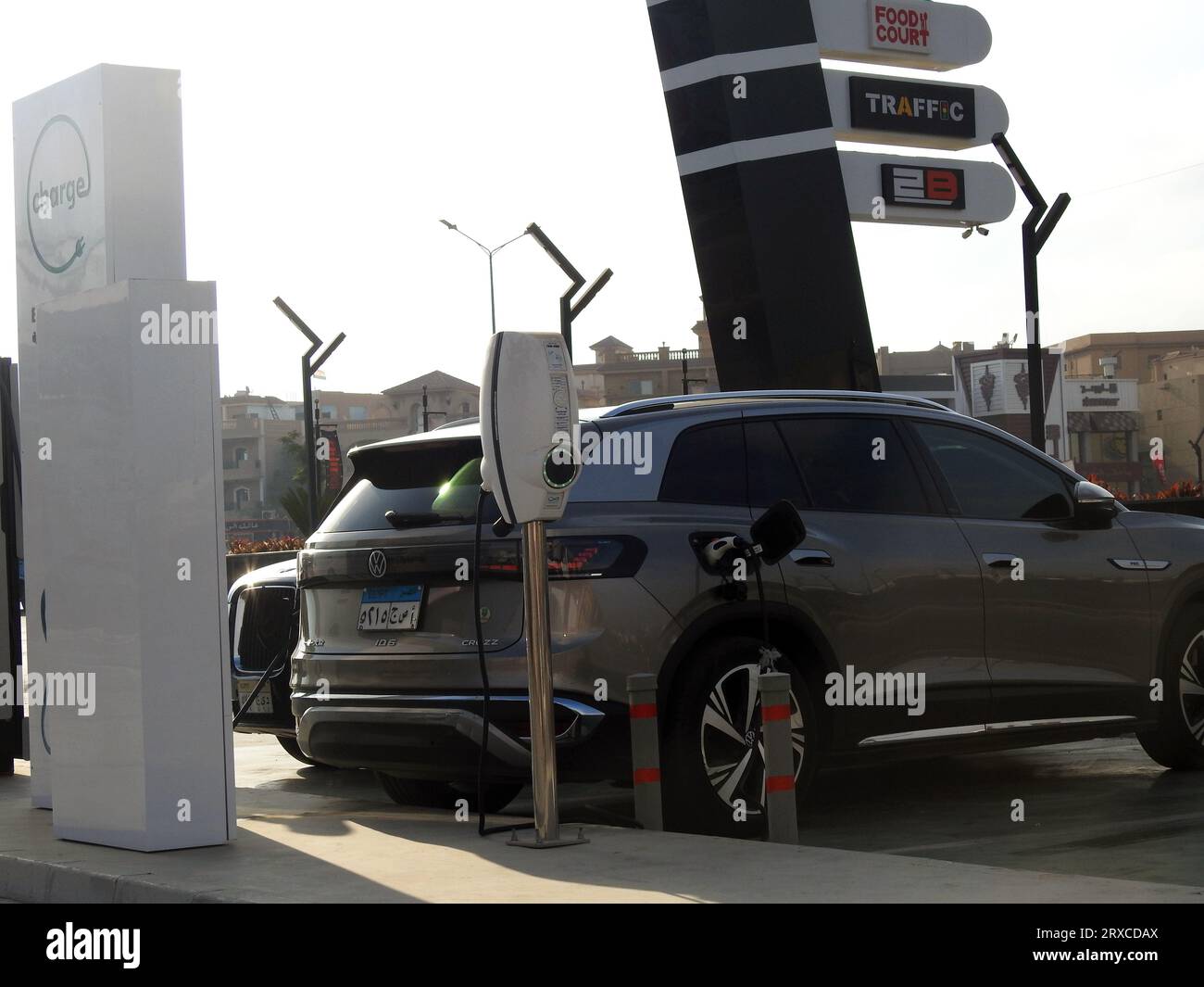 Cairo, Egypt, September 18 2023 EV charging station in Egypt for EV