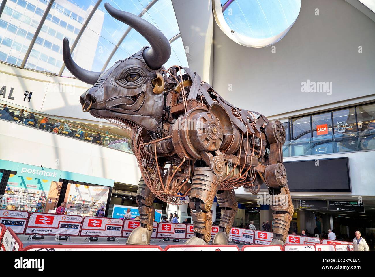 Ozzy the Bull, New Street station iconic feature, Birmingham, England, UK Stock Photo