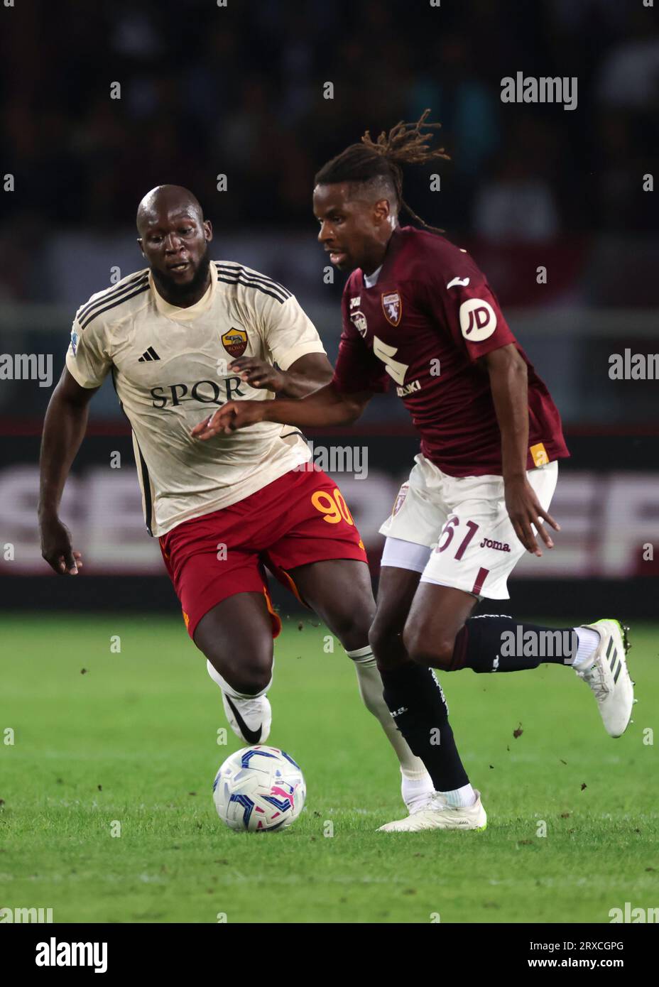 Torino, Italy. 24th Sep, 2023. September 24, 2023, Torino, Piemonte, Italy:  Olimpic Stadium Grande Torino, 24.09.23 Adrien Tameze (61 Torino FC) during  the Serie A match Torino FC v AS Roma at