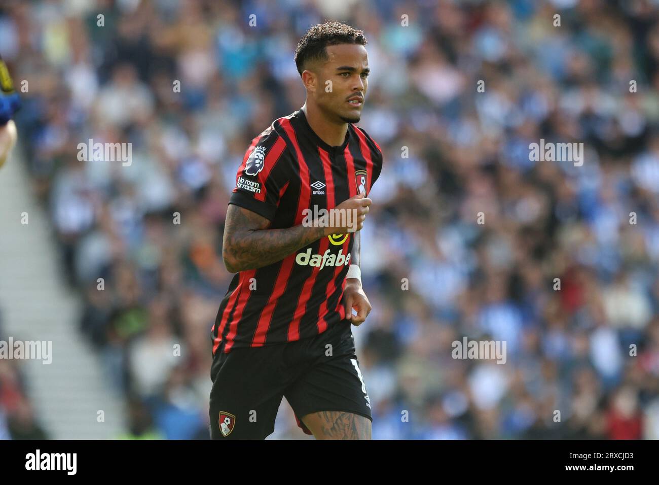 Justin Kluivert in action for AFC Bournemouth at the AMEX Stadium Stock Photo