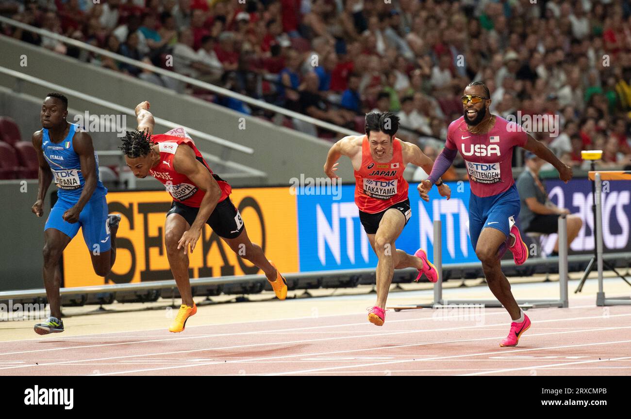 Shunya Takayama of Japan competing in the 110m hurdles semifinals at