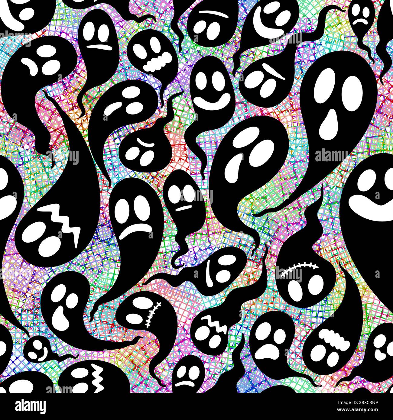 Halloween ghost seamless cartoon pattern for wrapping paper and fabrics ...
