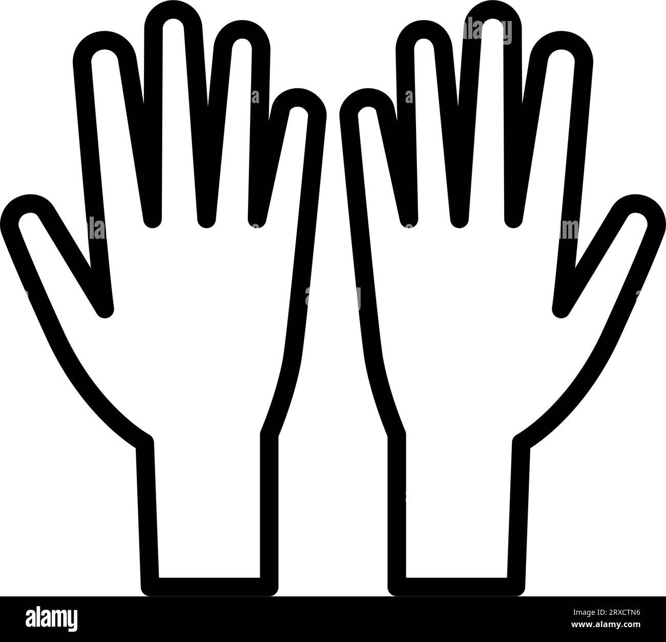 Hair dye gloves outline icon. Hair dye gloves vector icon for web