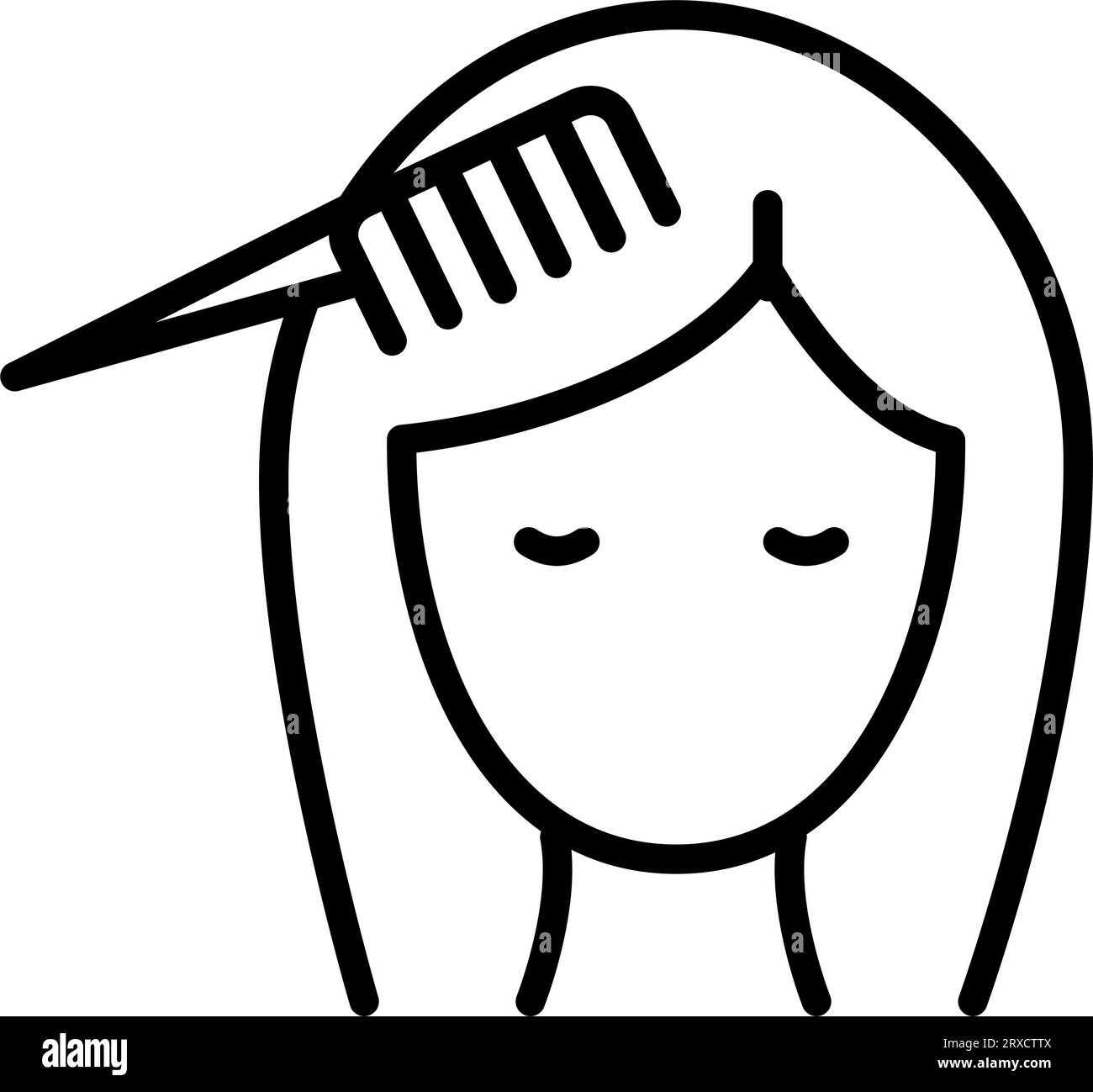 Brush through hair Stock Vector Images Alamy