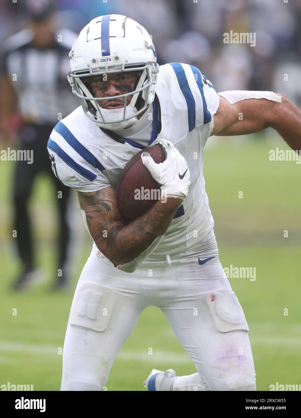 September 24, 2023: Indianapolis Colts WR Michael Pittman Jr. (11) in action during a game against the Baltimore Ravens at M&T Bank Stadium in Baltimore, MD. Photo/ Mike Buscher/Cal Sport Media Stock Photo