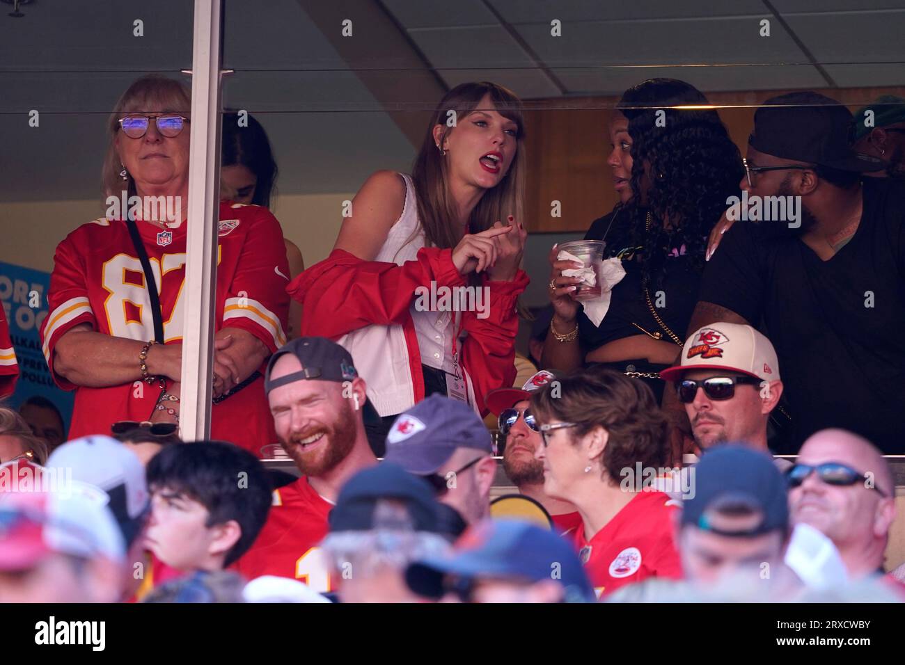Louis Vuitton Camera Box Bag worn by Taylor Swift at Chiefs-Bears Game on  September 24, 2023