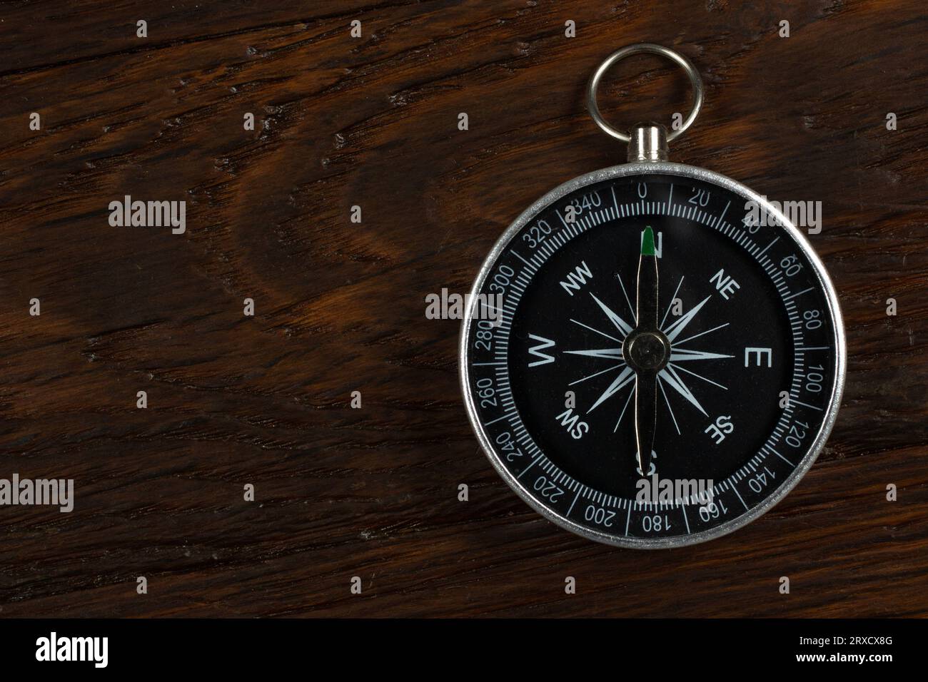 Vintage retro compass on wooden deck background Stock Photo - Alamy