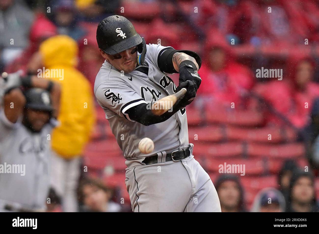 Chicago White Sox catcher Korey Lee swings at a pitch in the fifth