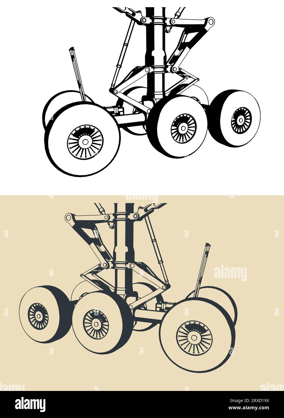Aircraft main landing gear Stock Vector Images - Alamy