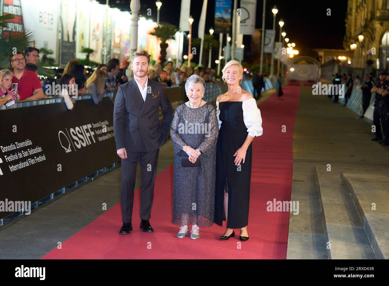 Donostia / San Sebastian. Spain. 20230924,  Pablo Rivero, Maria Galiana, Ana Duato attended 'Cuentame como Paso, Gala' Red Carpet during 71st San Sebastian International Film Festival at Victoria Eugenia Theatre on September 24, 2023 in Donostia / San Sebastian, Spain Stock Photo
