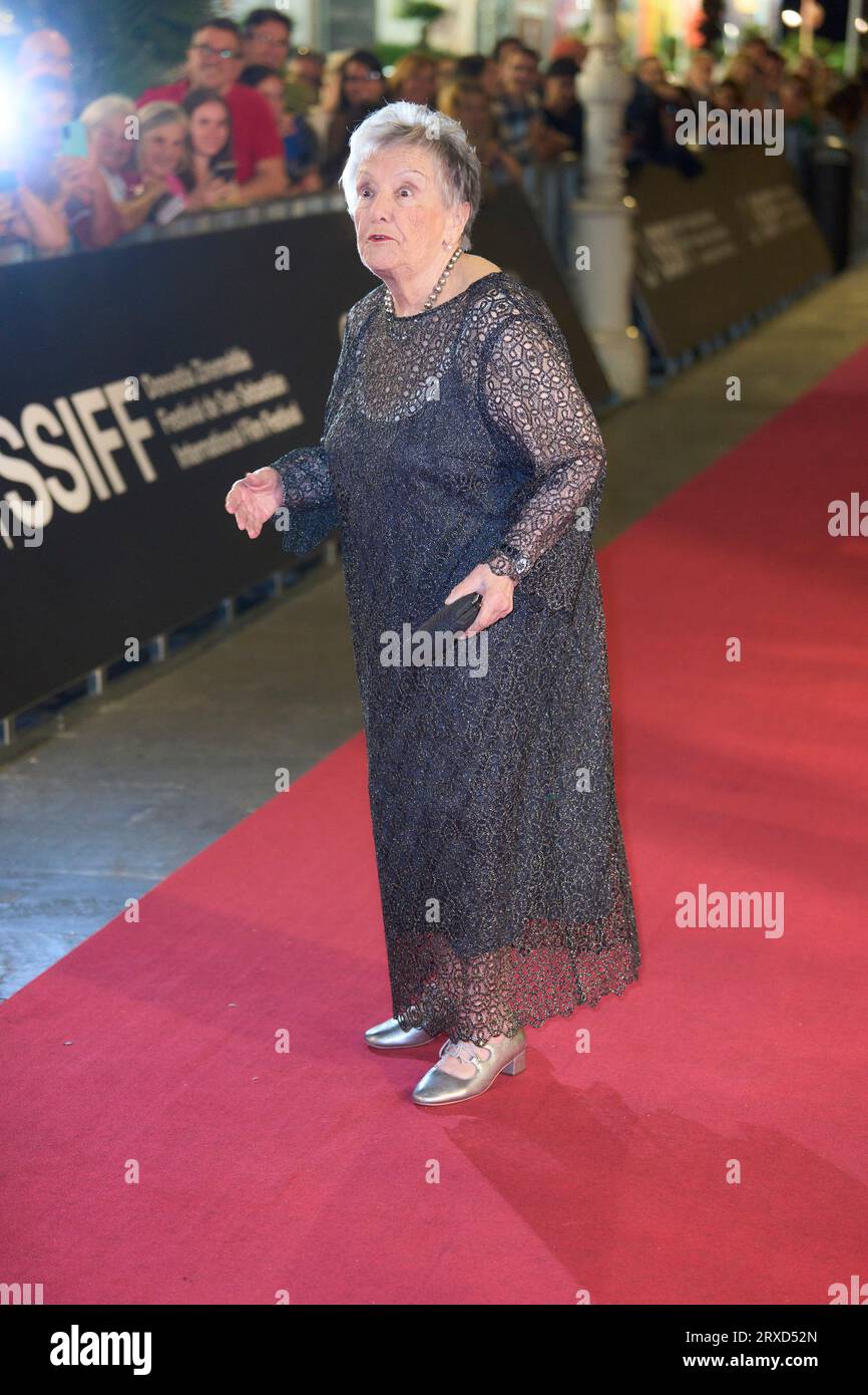 September 24, 2023, Donostia / San Sebastian, Euskadi, Spain: Maria Galiana attended 'Cuentame como Paso, Gala' Red Carpet during 71st San Sebastian International Film Festival at Victoria Eugenia Theatre on September 24, 2023 in Donostia / San Sebastian, Spain (Credit Image: © Jack Abuin/ZUMA Press Wire) EDITORIAL USAGE ONLY! Not for Commercial USAGE! Stock Photo