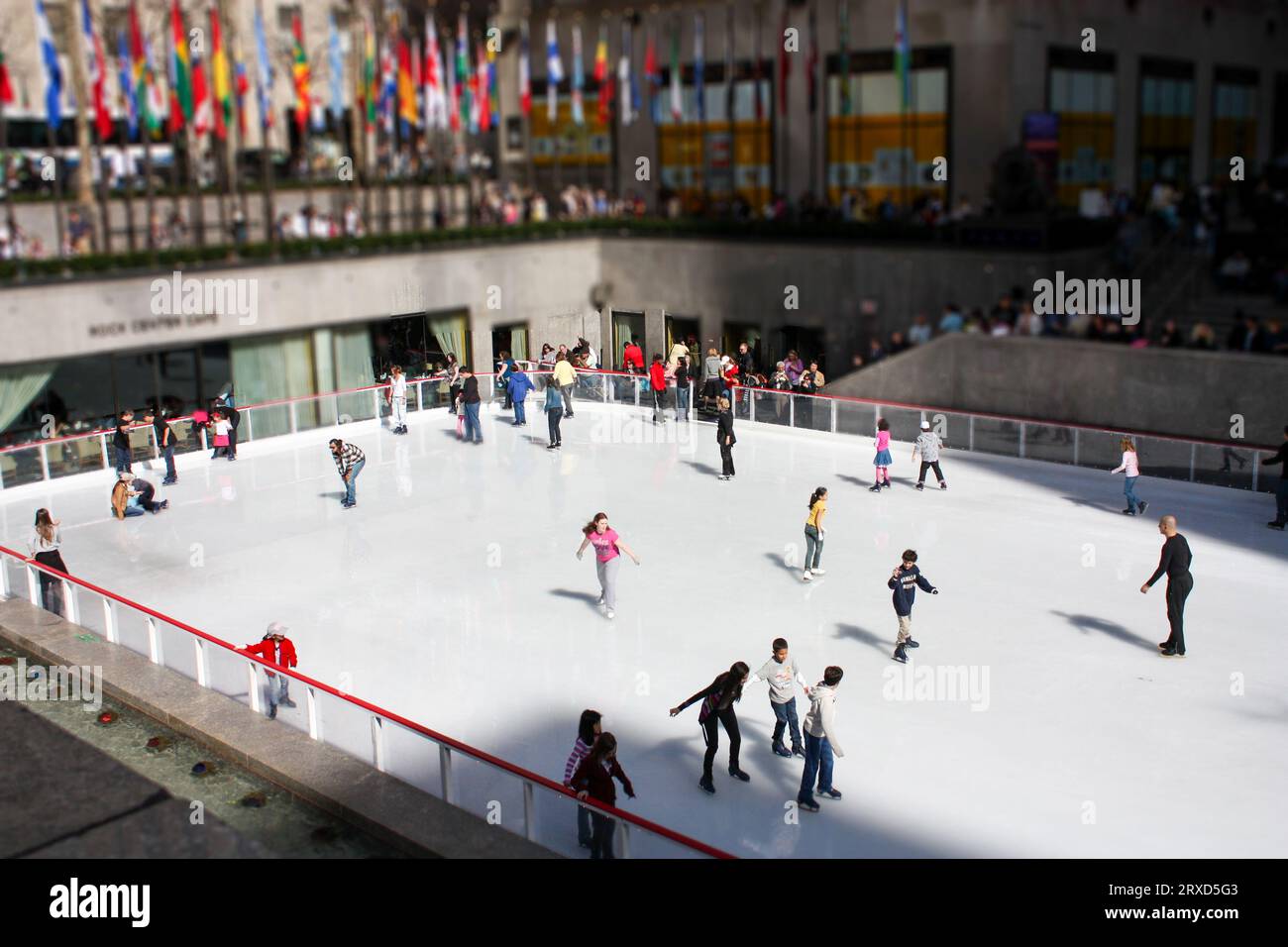 Ice Skating Rink At Rockefeller Center Tilt-shift Photography Stock Photo
