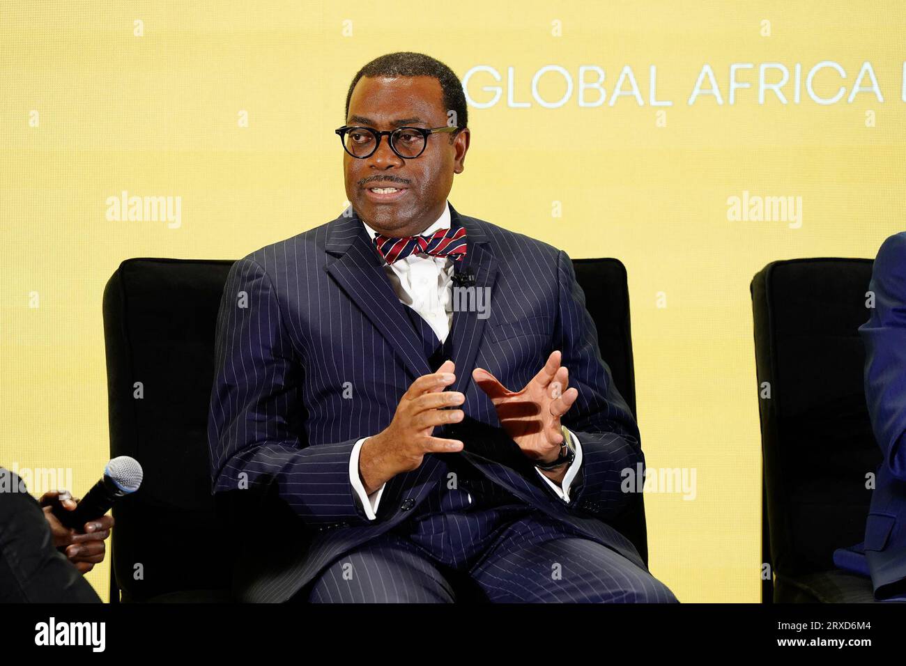 New York, New York, USA. , . Dr. Akinwuni Adesina during the 2023 UNSTOPPABLE AFRICA Conference Presented By Global African Business Initiative, held at the Westin Grand Central in New York City, September 21-22 2023. Credit: Jennifer Graylock/Alamy Live News Stock Photo