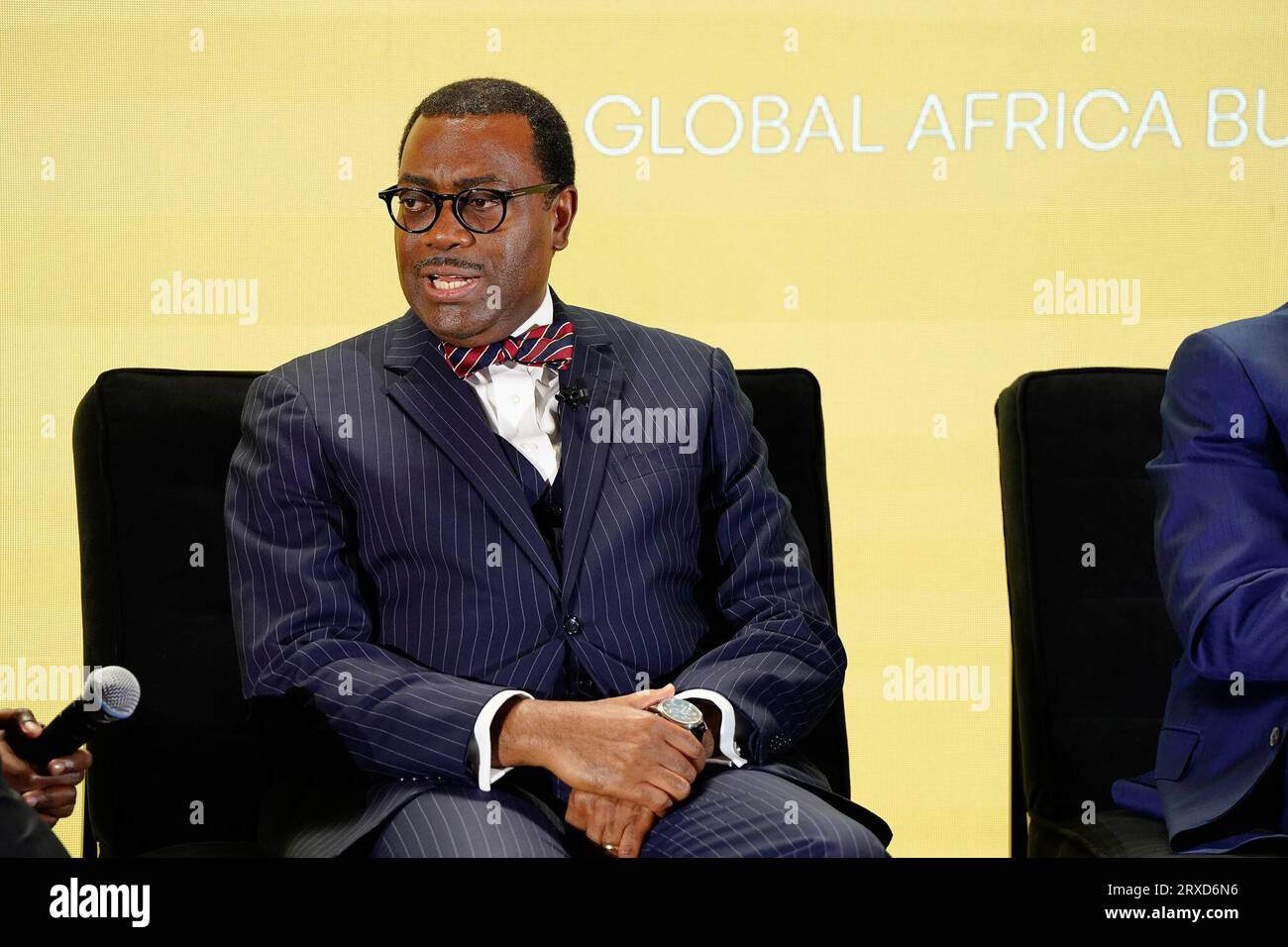 New York, New York, USA. , . Dr. Akinwuni Adesina during the 2023 UNSTOPPABLE AFRICA Conference Presented By Global African Business Initiative, held at the Westin Grand Central in New York City, September 21-22 2023. Credit: Jennifer Graylock/Alamy Live News Stock Photo