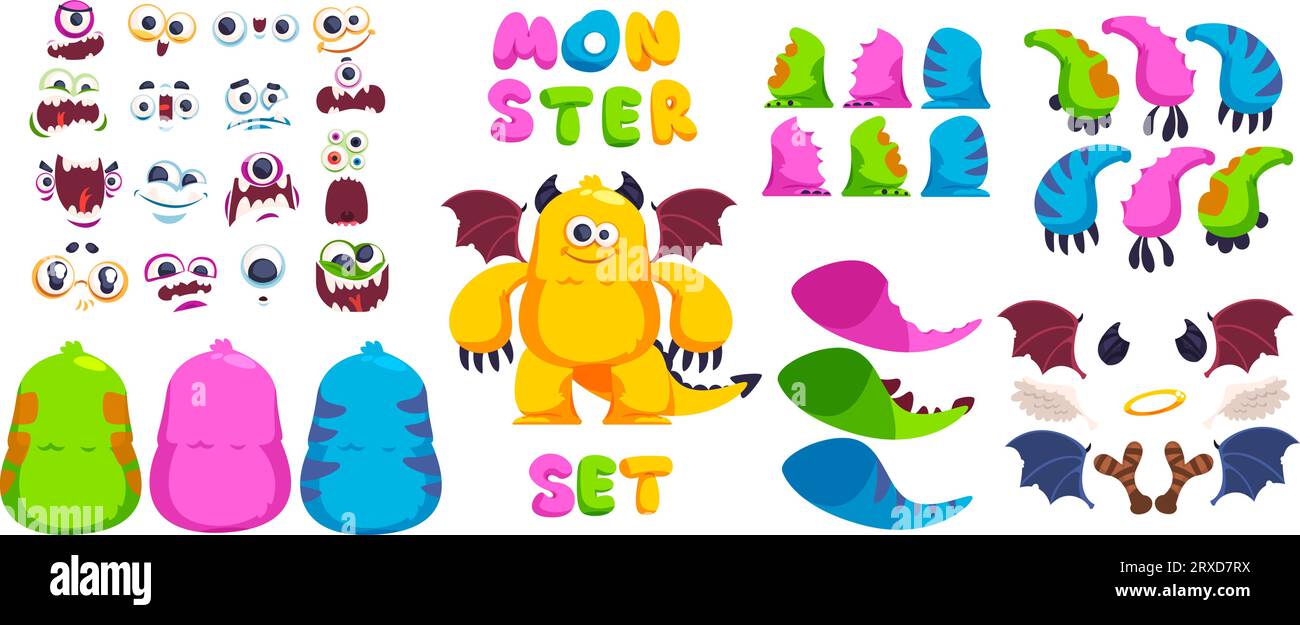 Monster creation. Monsters constructor for create animation of cute