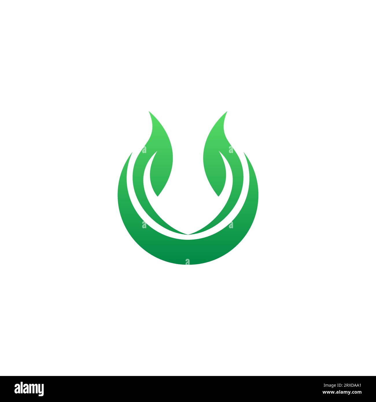 Letter U Leaf Logo Design. U Eco Logo Stock Vector