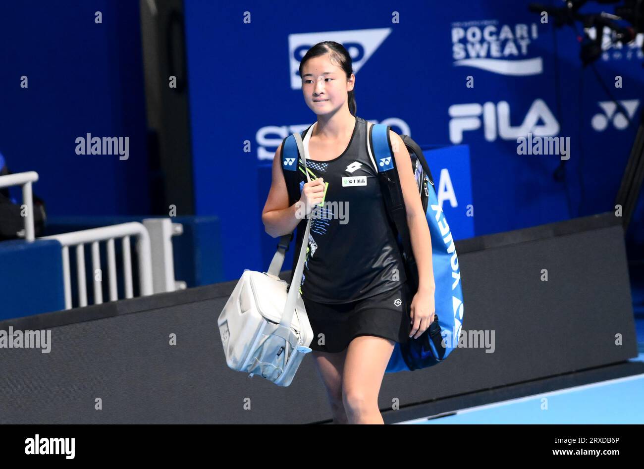 Ariake Coliseum during TORAY Pan Pacific Open Tennis Tournament 2023, Japan. 23rd Sep, 2023. Sara Saito (JPN), SEPTEMBER 23, 2023 - Tennis : Women's Singles qualifying at Ariake Coliseum during TORAY Pan Pacific Open Tennis Tournament 2023, Japan. Credit: SportsPressJP/AFLO/Alamy Live News Stock Photo