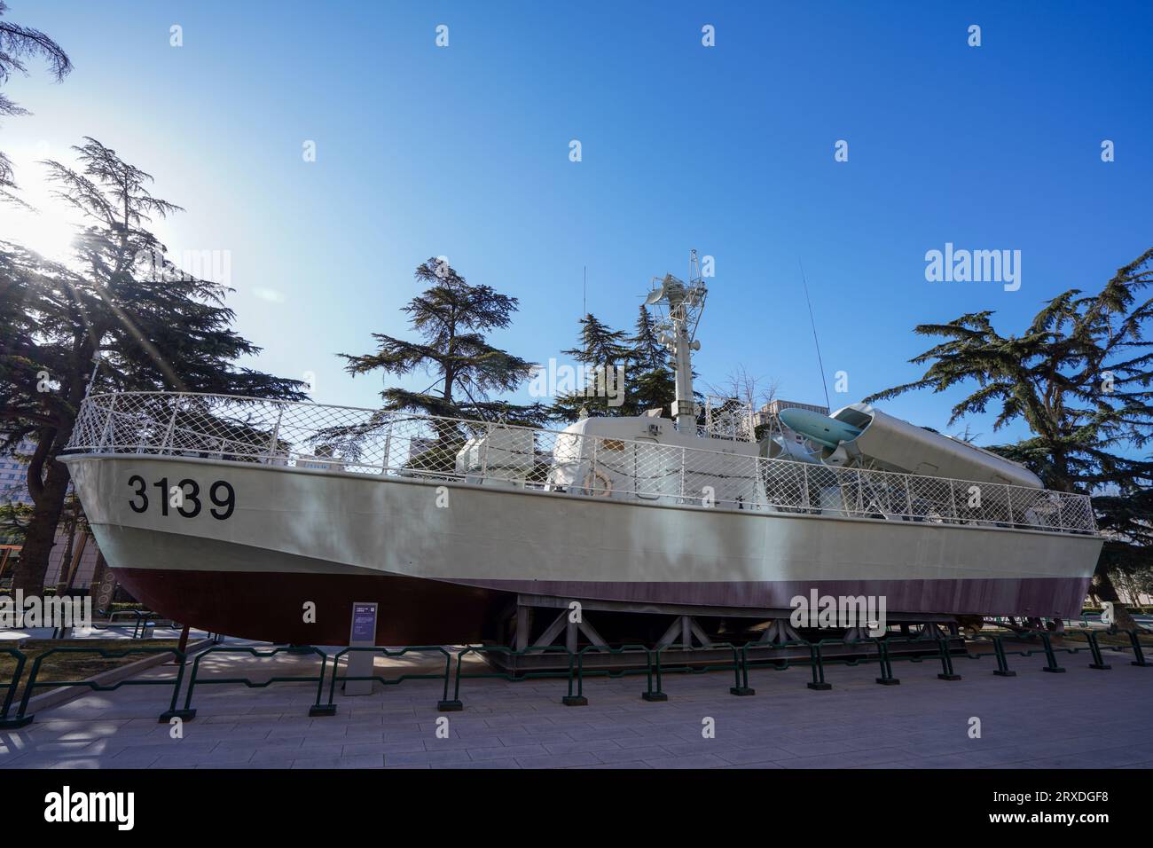 Beijing China, January 24, 2023: China made 024 Missile boat, Military Museum of the Chinese People's Revolution, Beijing. Stock Photo