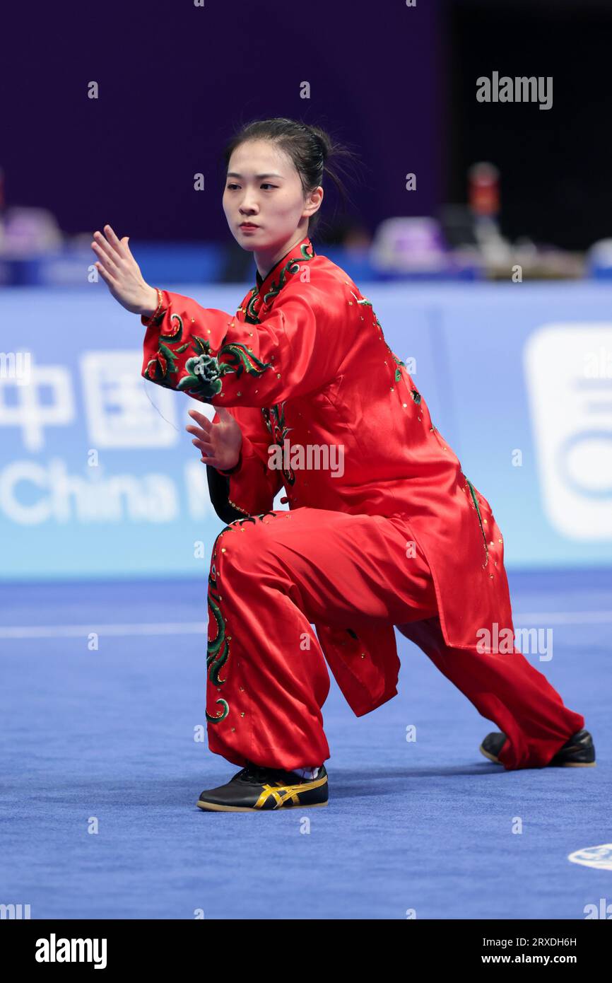 Hangzhou, China. 24th Sep, 2023. Tong Xin (CHN) Wushu Womens