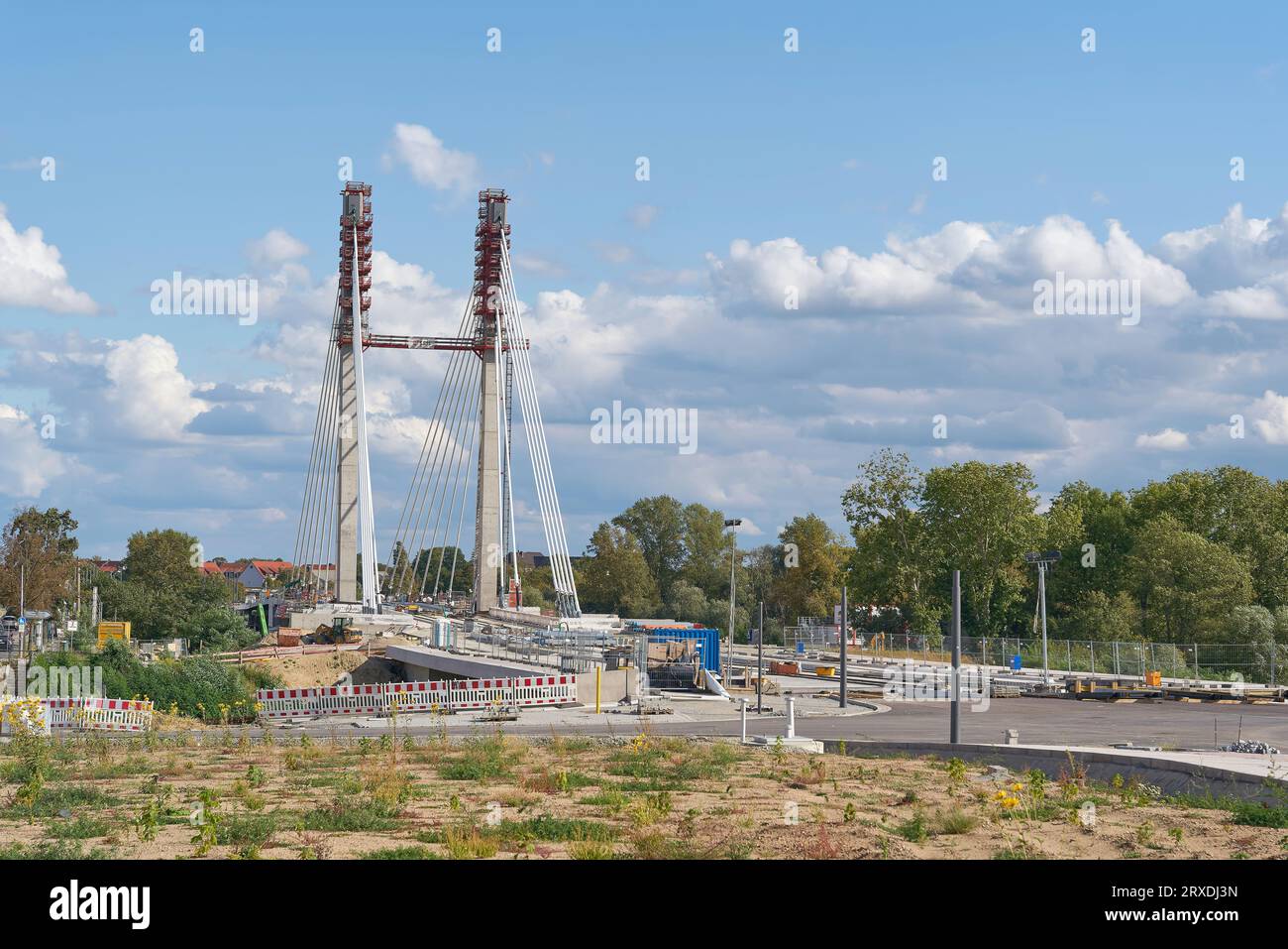 Construction site of the KaiserOtto bridge in Magdeburg. The new