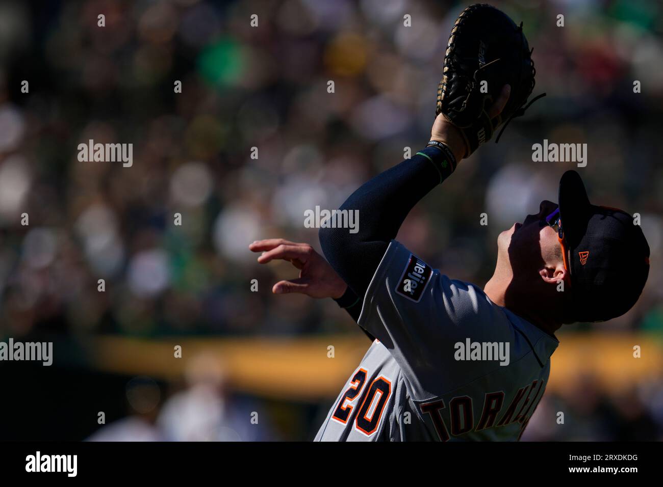 Detroit Tigers First Baseman Spencer Torkelson Catches A Pop Up Hit By ...