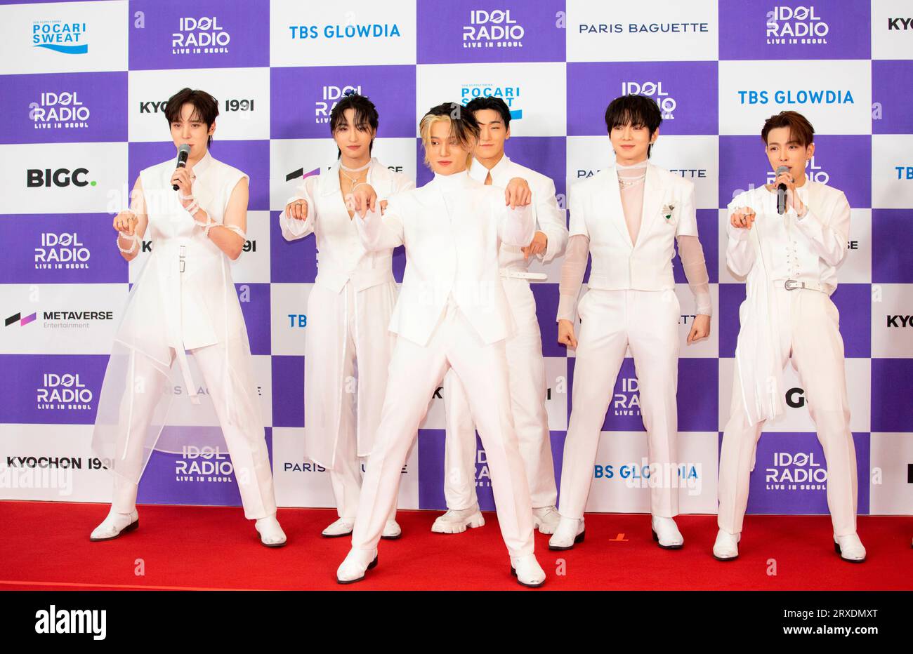Ateez, September 23, 2023 : South Korean boy band Ateez attends