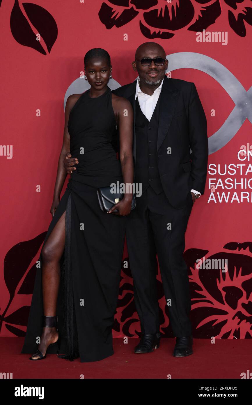 Edward Enninful, Adut Akech attend the CNMI Sustainable Fashion Awards ...