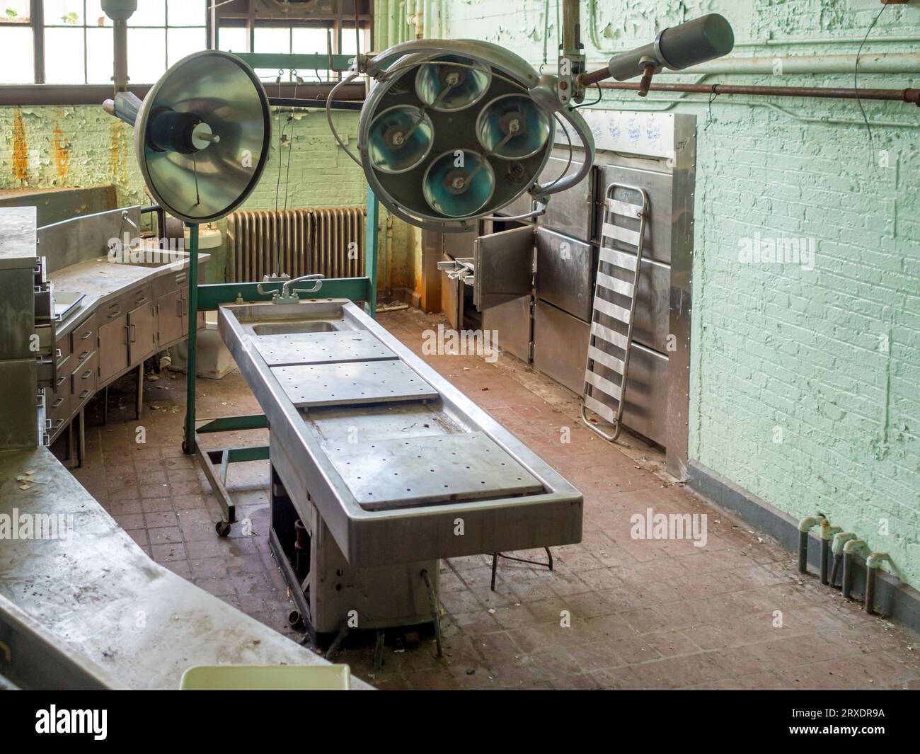 Autopsy theater at the abandoned  St. Elizabeths Mental Hospital in Washington DC. photo by Liz Roll Stock Photo
