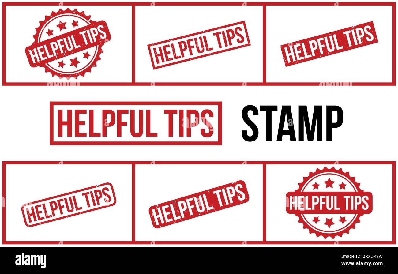 Helpful Tips rubber grunge stamp set vector Stock Vector