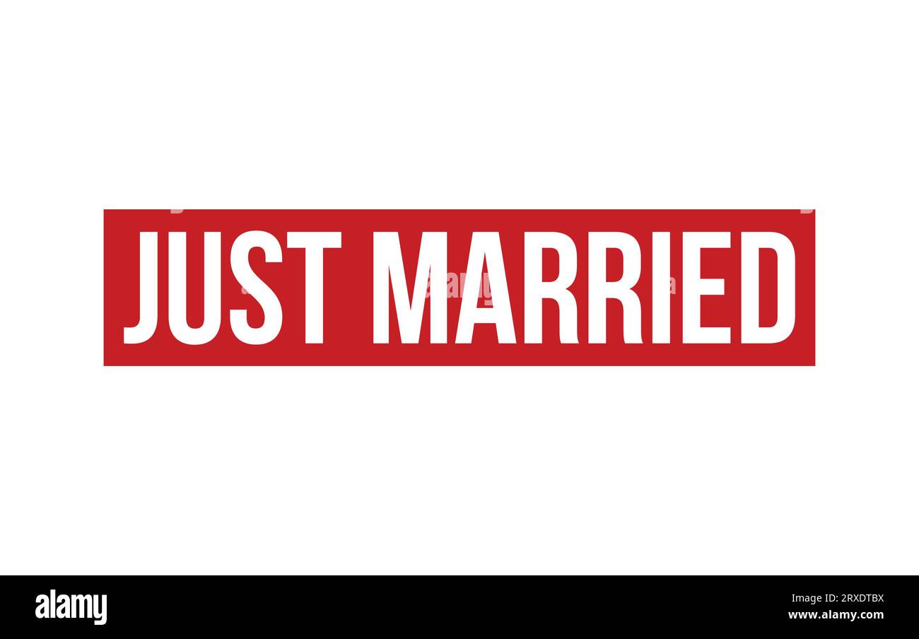 Poster Just married rubber stamp 