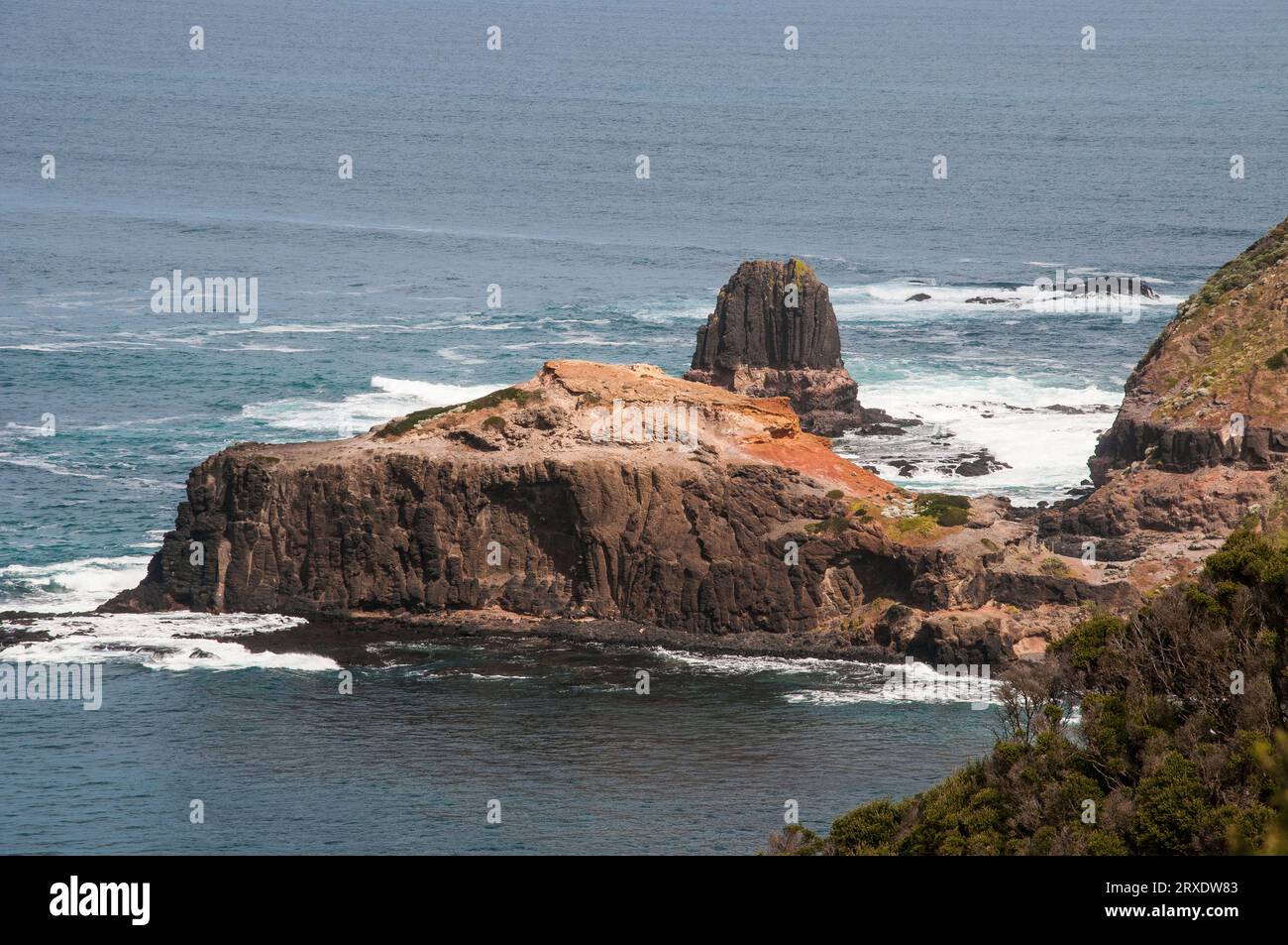 Cape Schanck with Pulpit Rock, Mornington Peninsula National Park, Victoria, Australia Stock