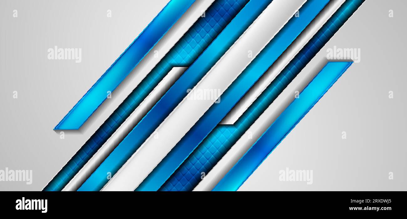 Bright blue and grey abstract tech corporate background with glossy ...