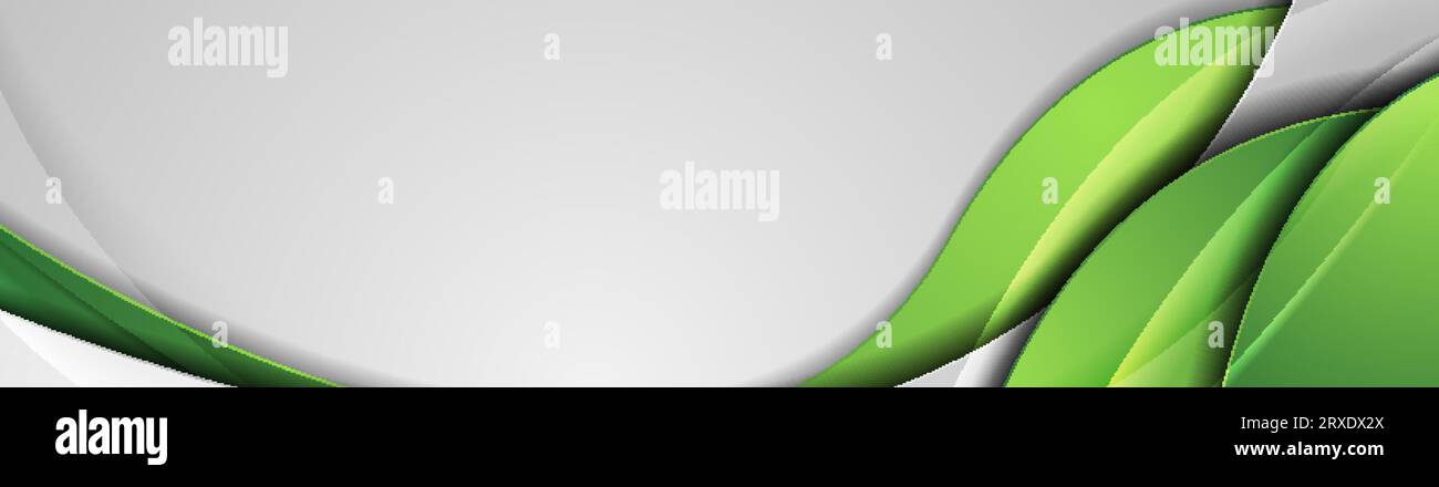 Green and grey abstract glossy waves corporate banner design ...