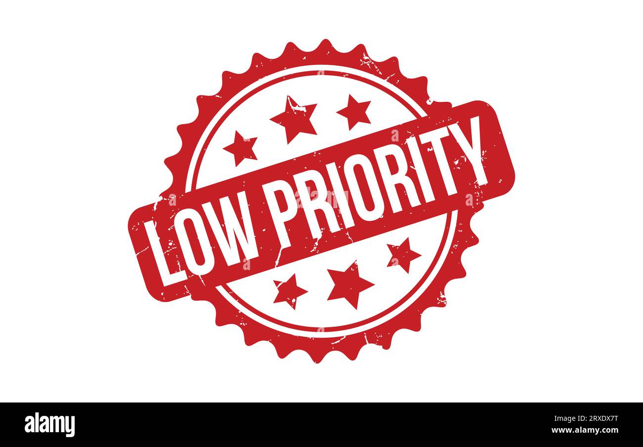 Low Priority rubber grunge stamp seal vector Stock Vector