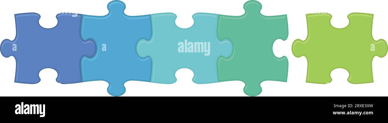 Vector Colorful Jigsaw Puzzle Pieces Illustration Isolated On A White ...