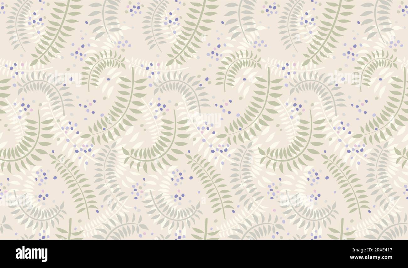 Vector Seamless Floral Pattern Illustration. Horizontally And ...